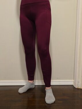 High-Waist Maroon Athletic Leggings